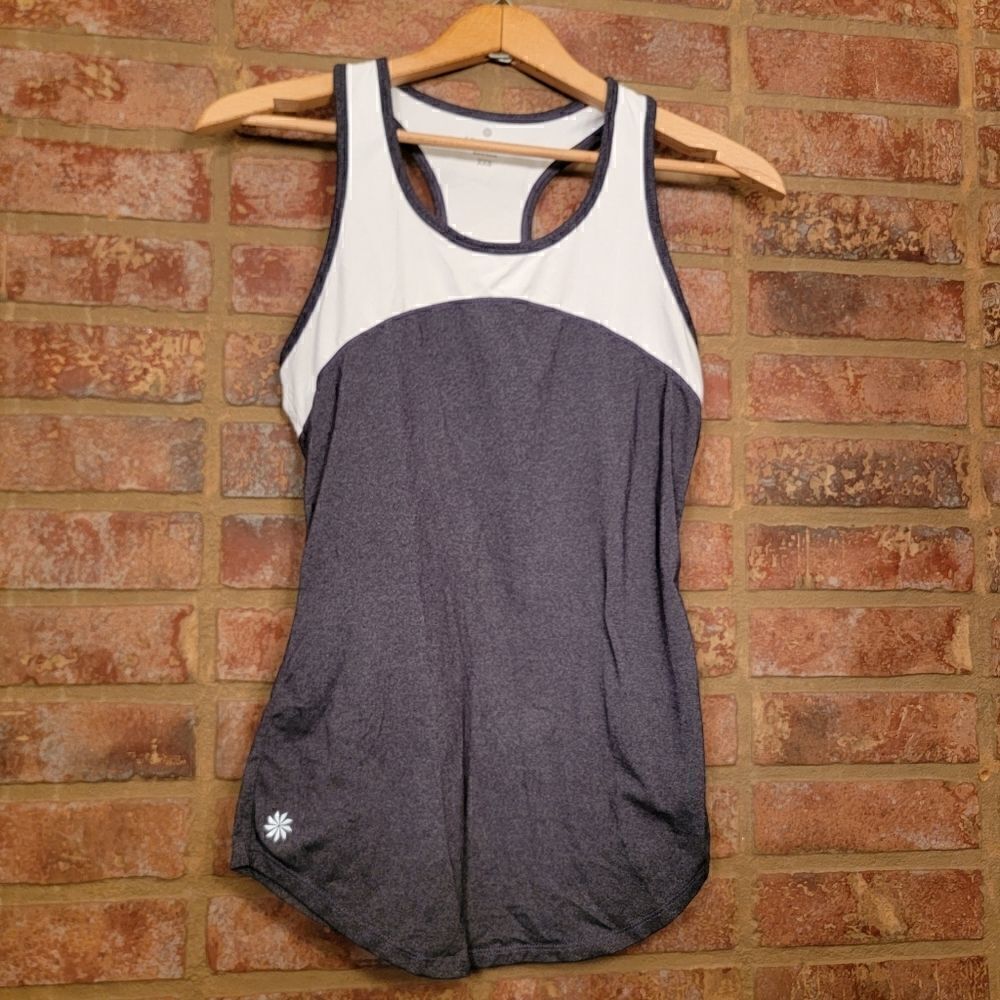 Athleta White Gray Racerback Tank Size XXS
